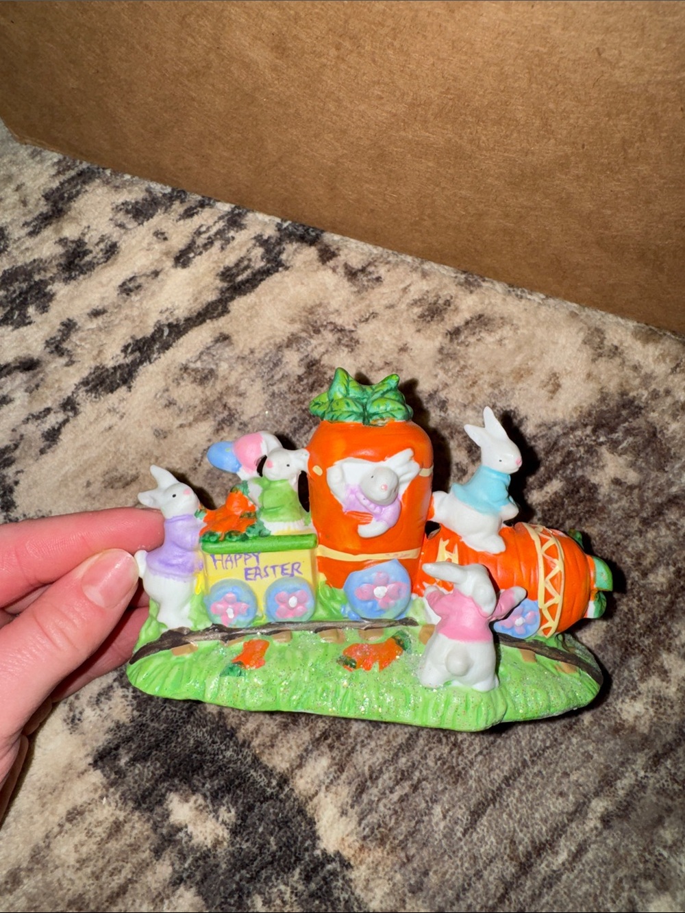 Hoppy Hollow Bunnies Easter Bunny Train Figurine